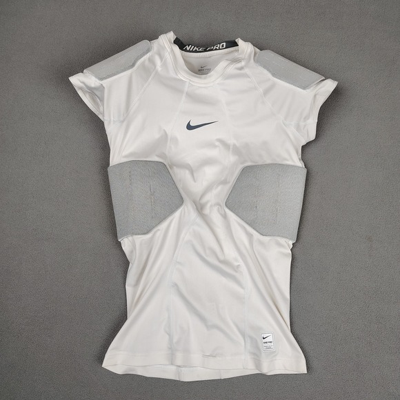 Nike Other - Nike White & Gray Compression Athletic Shirt with Padded Panels